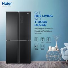 Haier Side By Side HRF-578 Refrigerator Glass Door Side by Side - On Installments -NM ( 3 Months 0% Percent Profit Product Available On 48 Months Installment )